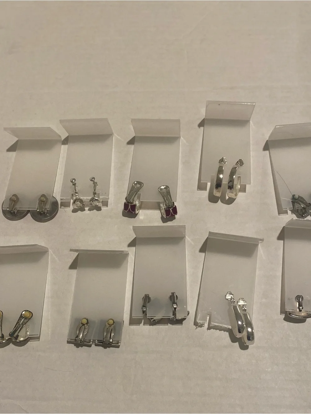 10 pairs Assorted Women's Fashion Costume Clip - On Hoop and Stud Earrings
